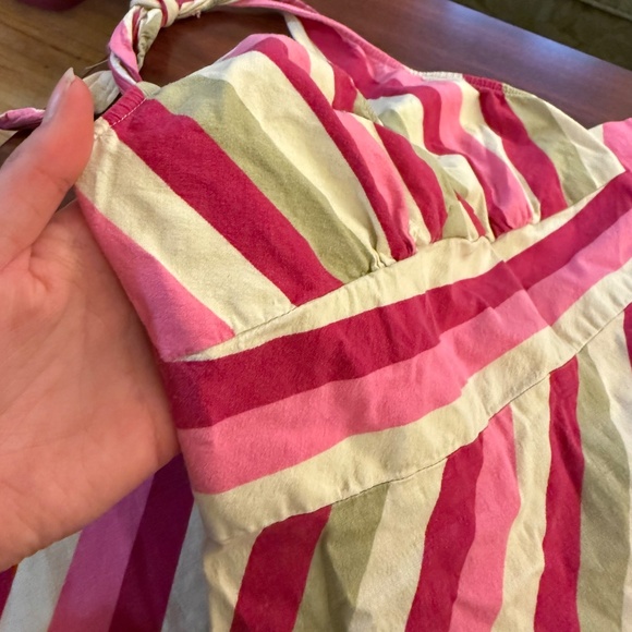 VINTAGE y2k Reitman's striped halter mini dress - Picture 2 of 8